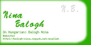 nina balogh business card